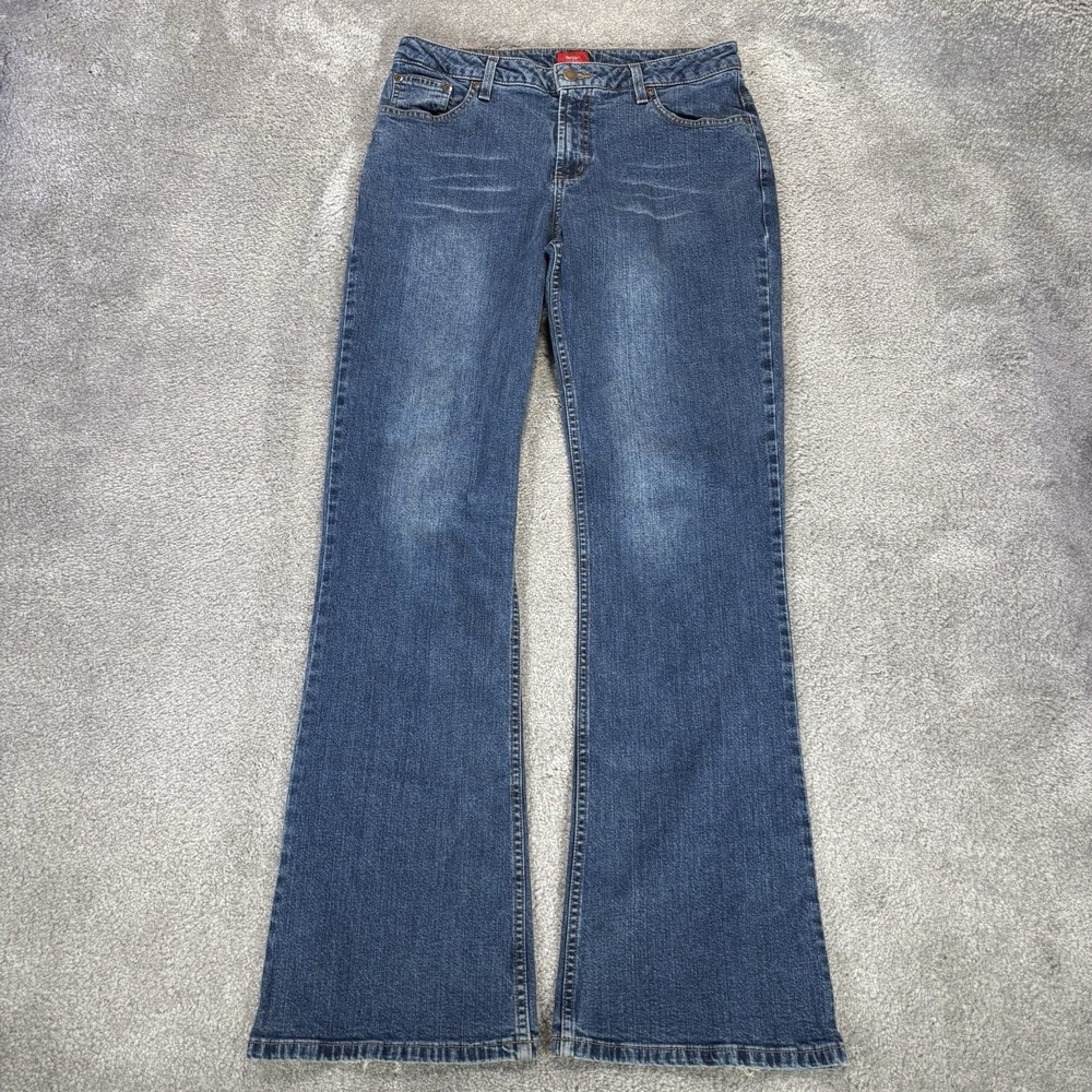 Vintage Mossimo Jeans Womens‎ 11 Flared Bootcut Blue Denim Stretch Western Y2K